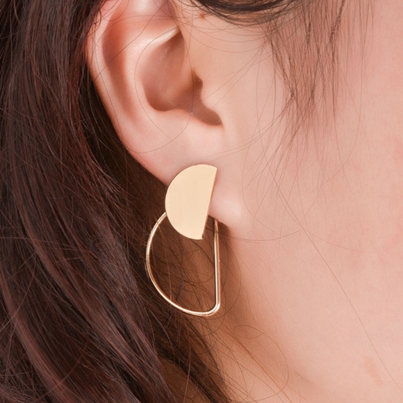 Urban Outfitters Jewelry - Modern hoop earrings Geometric earring Silver Gold